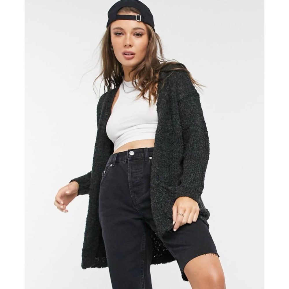 JDY DELIGHT LONG SLEEVE KNITTED CARDIGAN (DARK GRAY MELANGE)